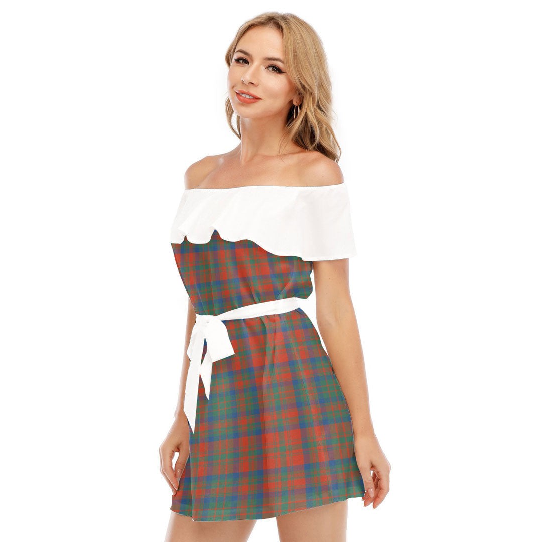 Matheson Ancient Tartan Plaid Off-shoulder Dress With Ruffle