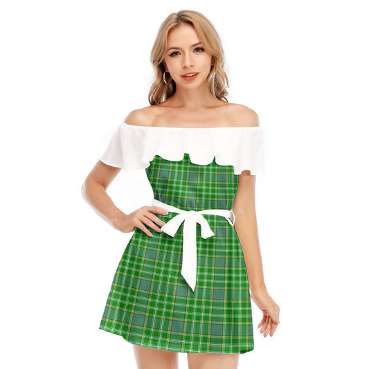 Currie Tartan Plaid Off-shoulder Dress With Ruffle