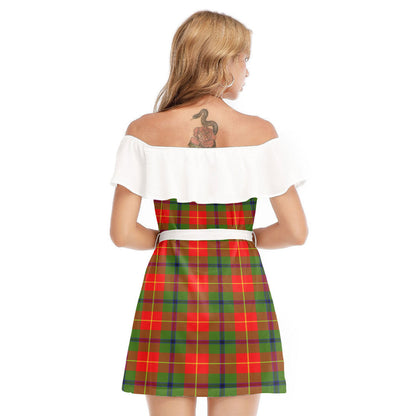 Turnbull Dress Tartan Plaid Off-shoulder Dress With Ruffle