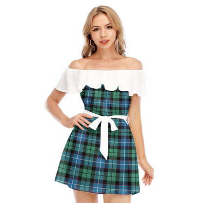 Galbraith Ancient Tartan Plaid Off-shoulder Dress With Ruffle