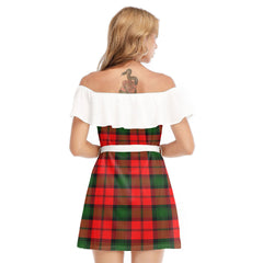 Kerr Modern Tartan Plaid Off-shoulder Dress With Ruffle