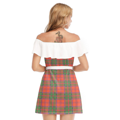 Grant Ancient Tartan Plaid Off-shoulder Dress With Ruffle