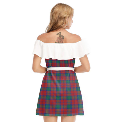 Lindsay Modern Tartan Plaid Off-shoulder Dress With Ruffle