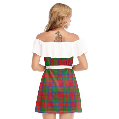 MacKintosh Modern Tartan Plaid Off-shoulder Dress With Ruffle