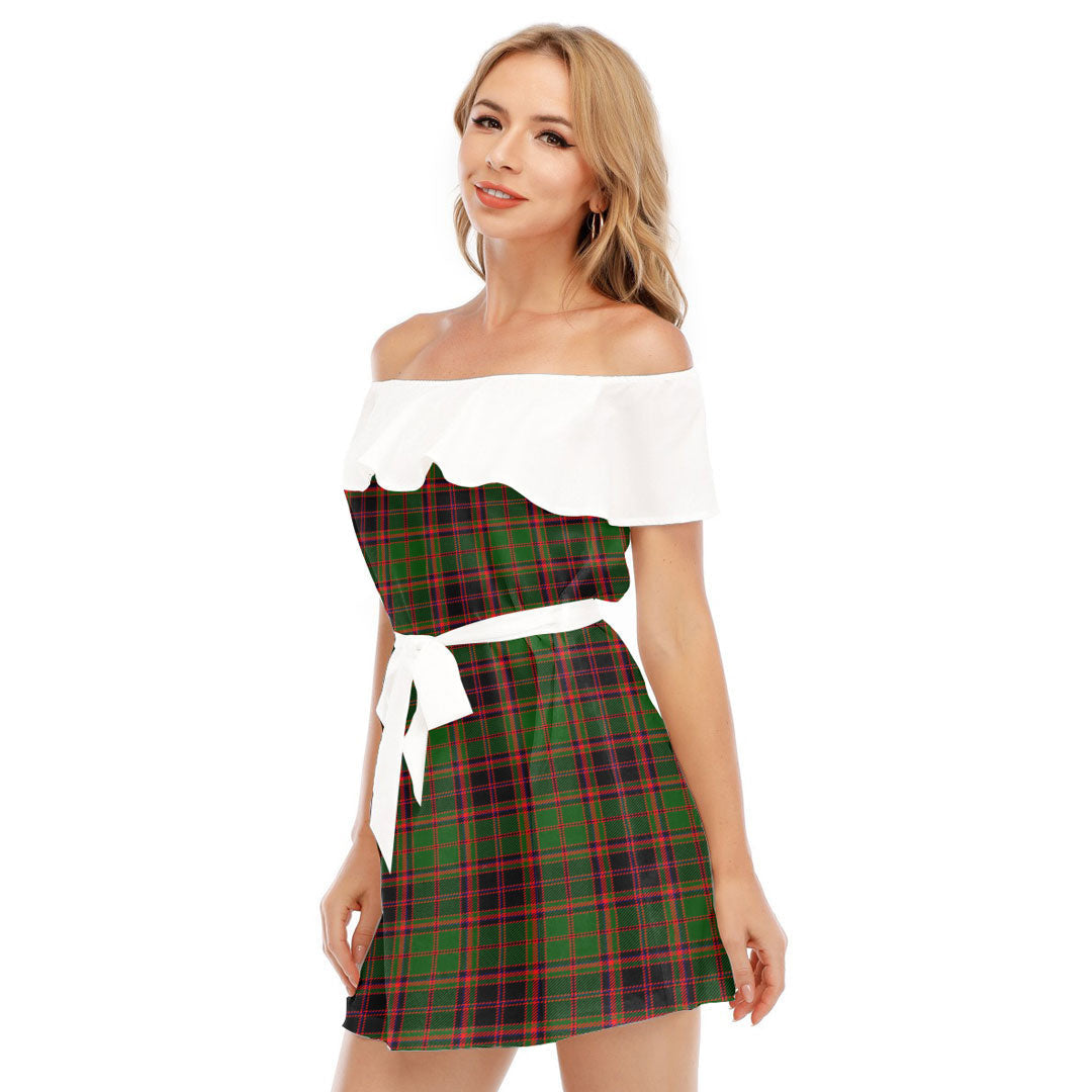 Buchan Modern Tartan Plaid Off-shoulder Dress With Ruffle