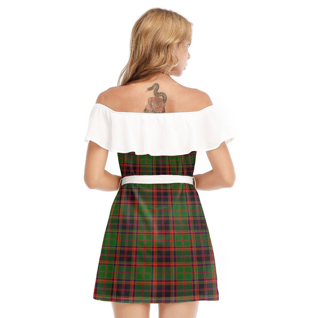 Buchan Modern Tartan Plaid Off-shoulder Dress With Ruffle