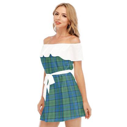 Lockhart Tartan Plaid Off-shoulder Dress With Ruffle