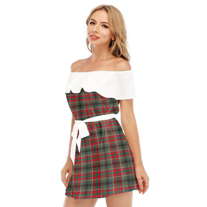 Anderson of Arbrake Tartan Plaid Off-shoulder Dress With Ruffle