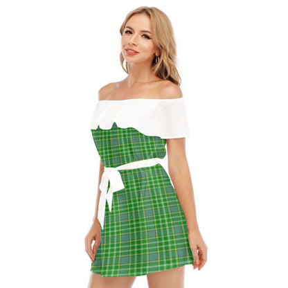 Currie Tartan Plaid Off-shoulder Dress With Ruffle