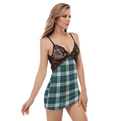 Campbell Dress Tartan Plaid Back Straps Cami Dress With Lace