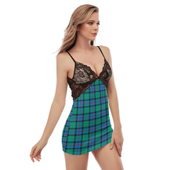 Flower Of Scotland Tartan Plaid Back Straps Cami Dress With Lace
