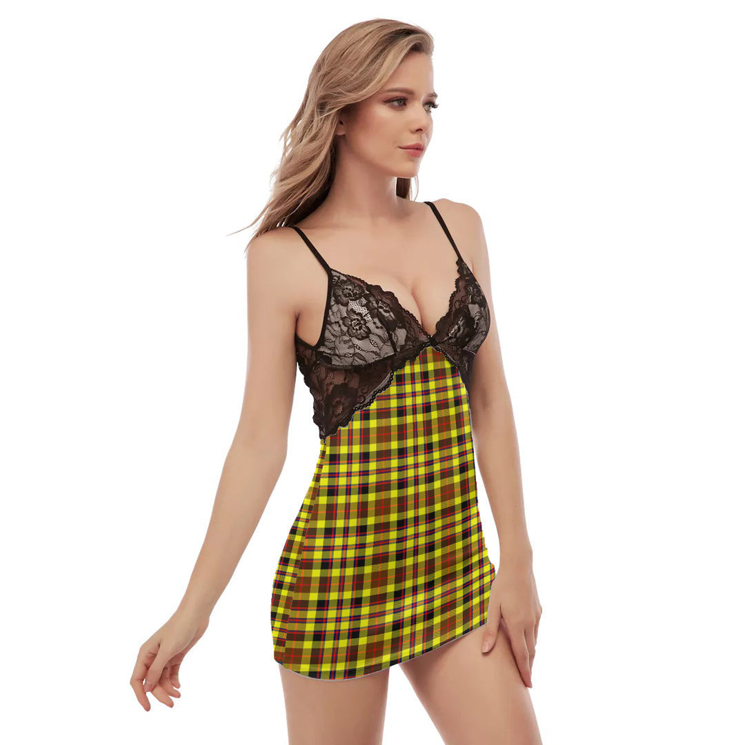 Jardine Tartan Plaid Back Straps Cami Dress With Lace