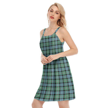 Melville Tartan Plaid O-neck Cami Dress