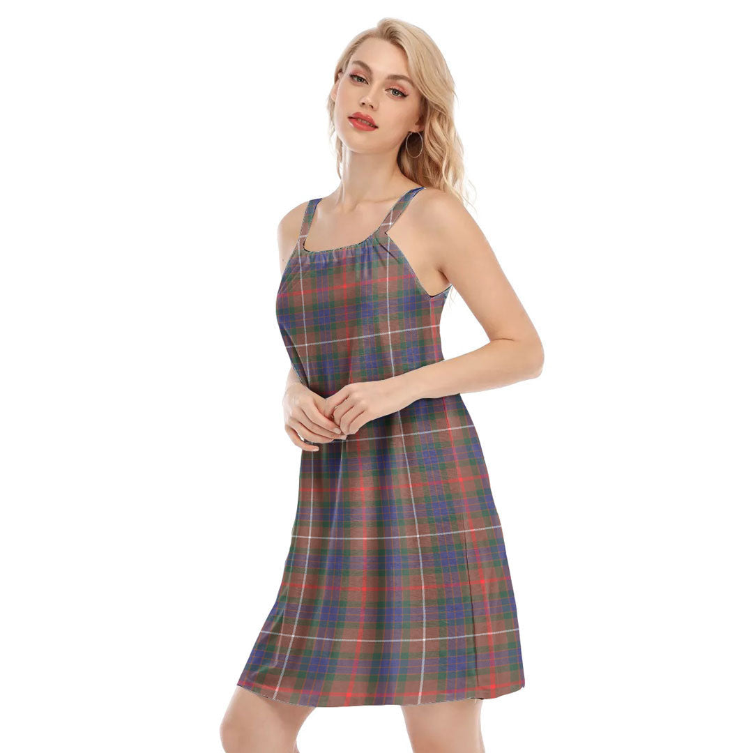 Fraser Hunting Modern Tartan Plaid O-neck Cami Dress