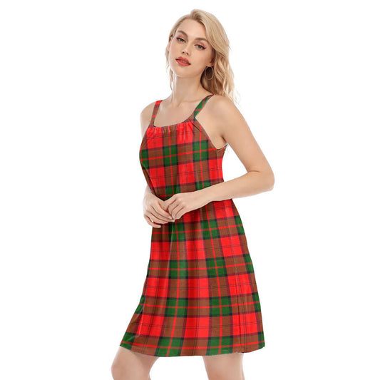 Dunbar Modern Tartan Plaid O-neck Cami Dress