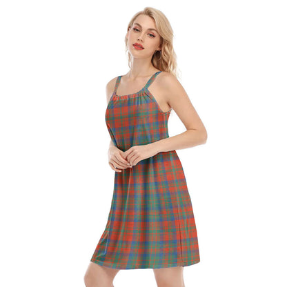 Matheson Ancient Tartan Plaid O-neck Cami Dress