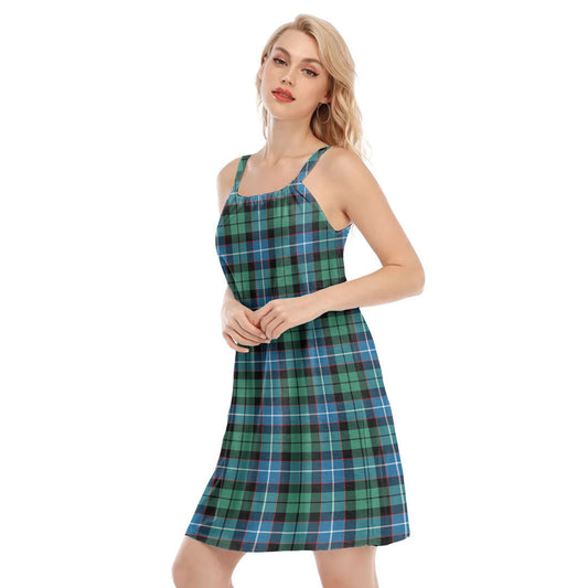 Galbraith Ancient Tartan Plaid O-neck Cami Dress