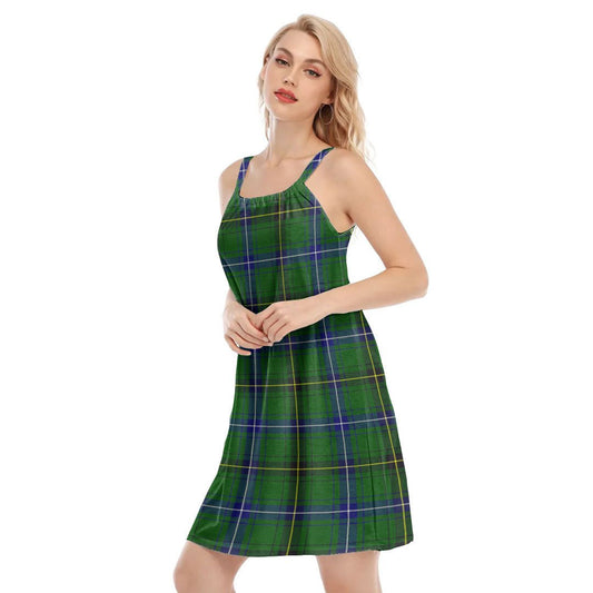 Henderson Modern Tartan Plaid O-neck Cami Dress