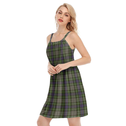 Davidson Tulloch Dress Tartan Plaid O-neck Cami Dress