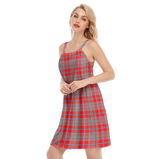 Moubray Tartan Plaid O-neck Cami Dress