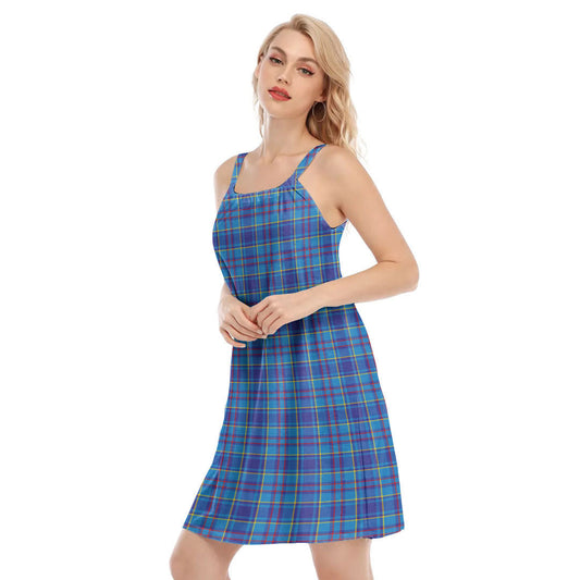 Mercer Modern Tartan Plaid O-neck Cami Dress