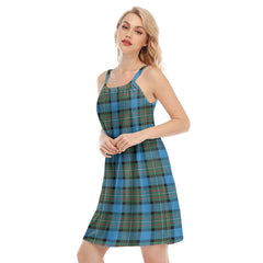 Fergusson Ancient Tartan Plaid O-neck Cami Dress