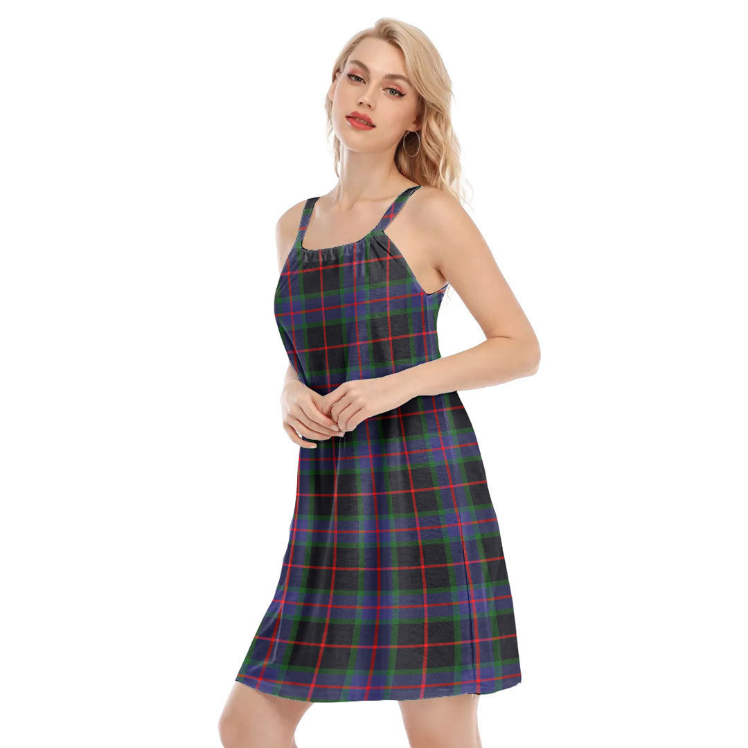 Nairn Tartan Plaid O-neck Cami Dress