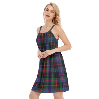 Nairn Tartan Plaid O-neck Cami Dress