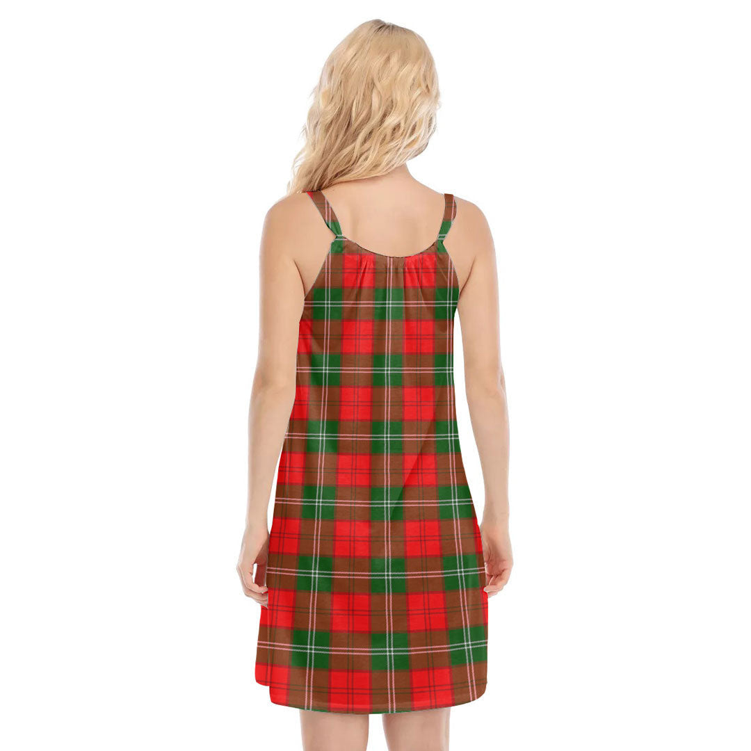 Lennox Modern Tartan Plaid O-neck Cami Dress