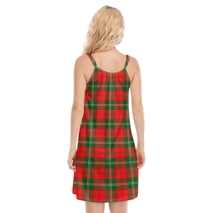 Lennox Modern Tartan Plaid O-neck Cami Dress