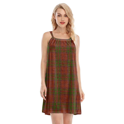 Drummond Tartan Plaid Tartan Plaid O-neck Cami Dress