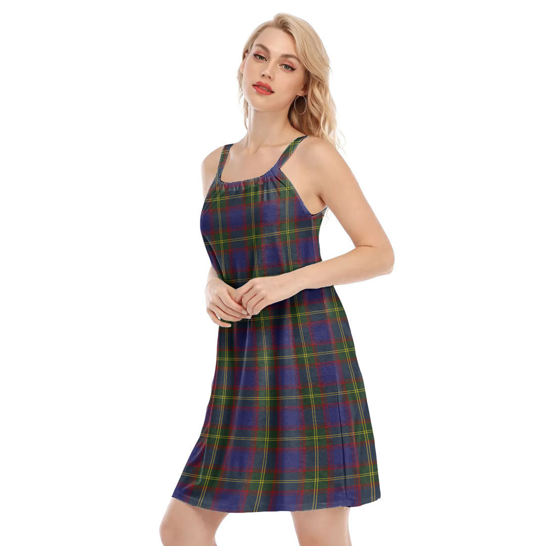 Durie Tartan Plaid O-neck Cami Dress