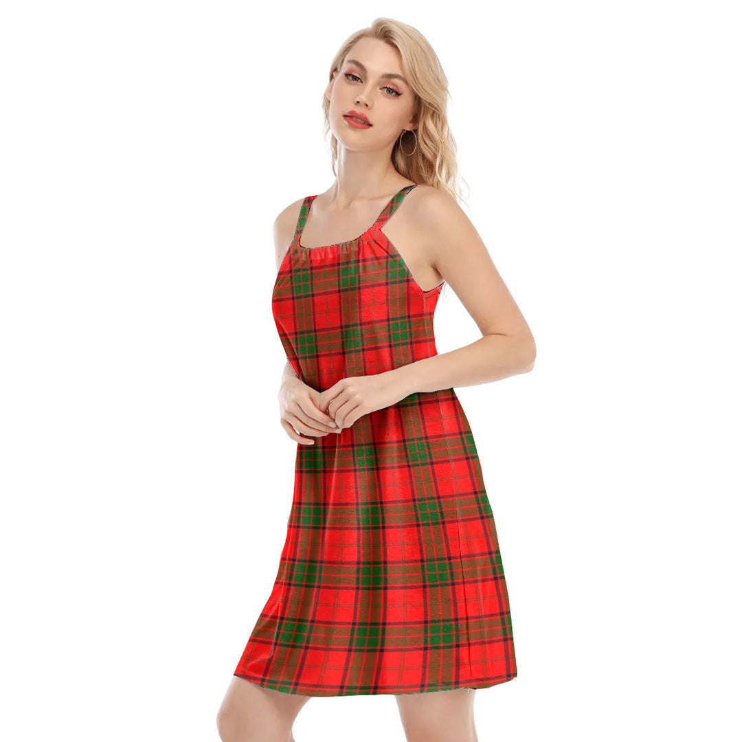 Maxwell Modern Tartan Plaid O-neck Cami Dress