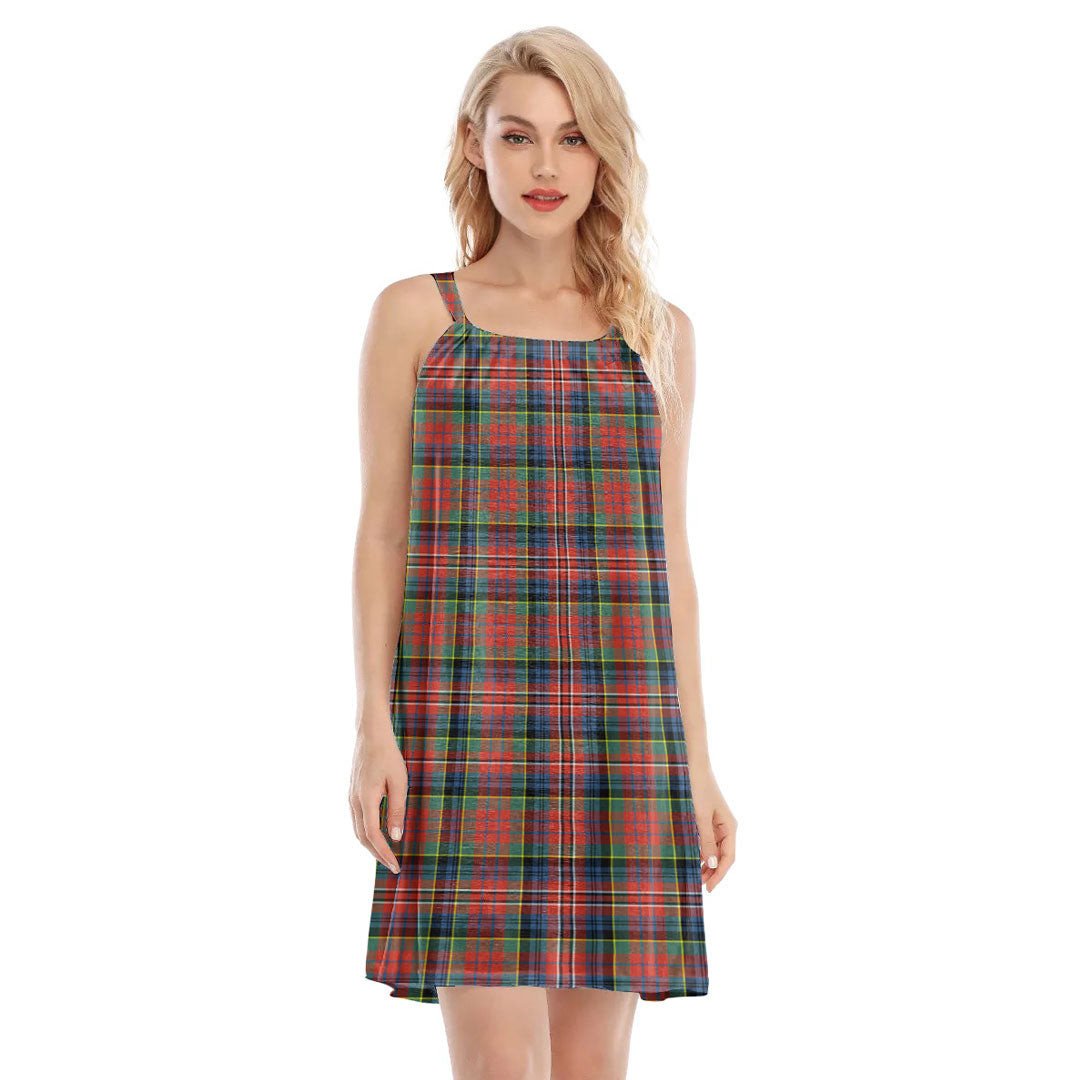 MacPherson Ancient Tartan Plaid O-neck Cami Dress