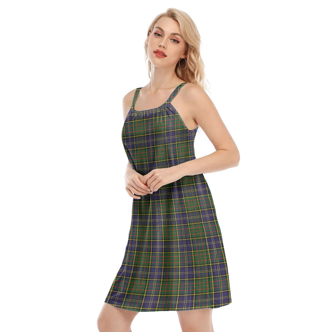 MacMillan Hunting Modern Tartan Plaid O-neck Cami Dress