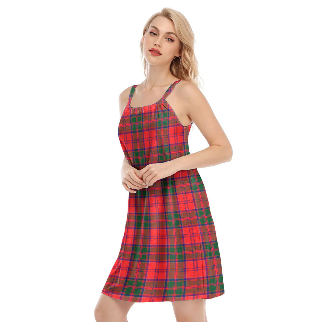 Drummond Modern Tartan Plaid O-neck Cami Dress