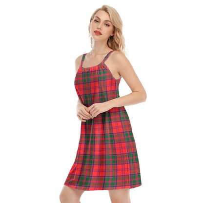 Drummond Modern Tartan Plaid O-neck Cami Dress