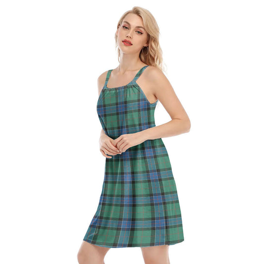 Sinclair Hunting Ancient Tartan Plaid O-neck Cami Dress