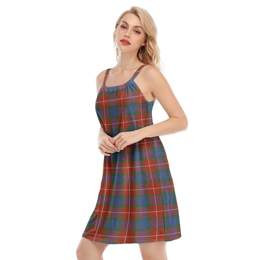 Fraser Ancient Tartan Plaid O-neck Cami Dress