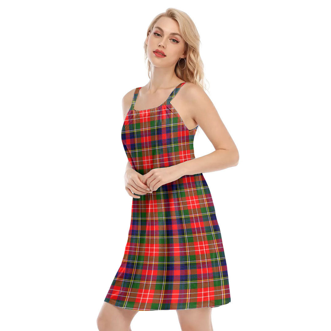 Christie Tartan Plaid O-neck Cami Dress