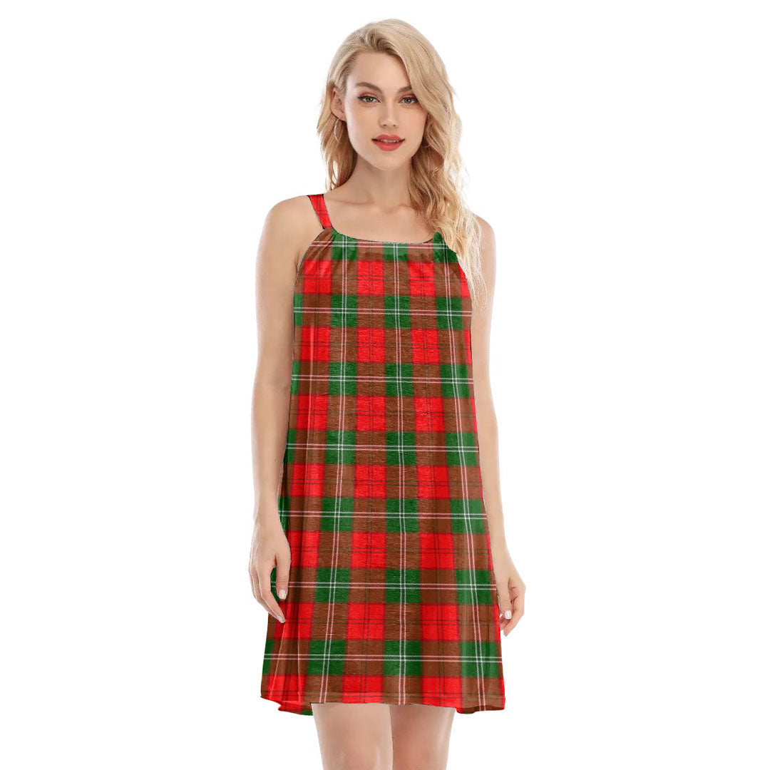 Lennox Modern Tartan Plaid O-neck Cami Dress