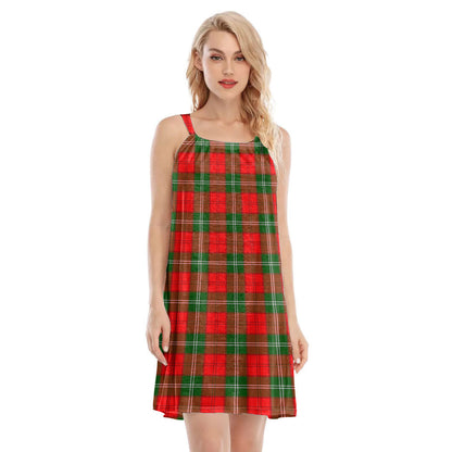 Lennox Modern Tartan Plaid O-neck Cami Dress