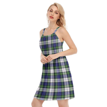 Gordon Dress Modern Tartan Plaid O-neck Cami Dress