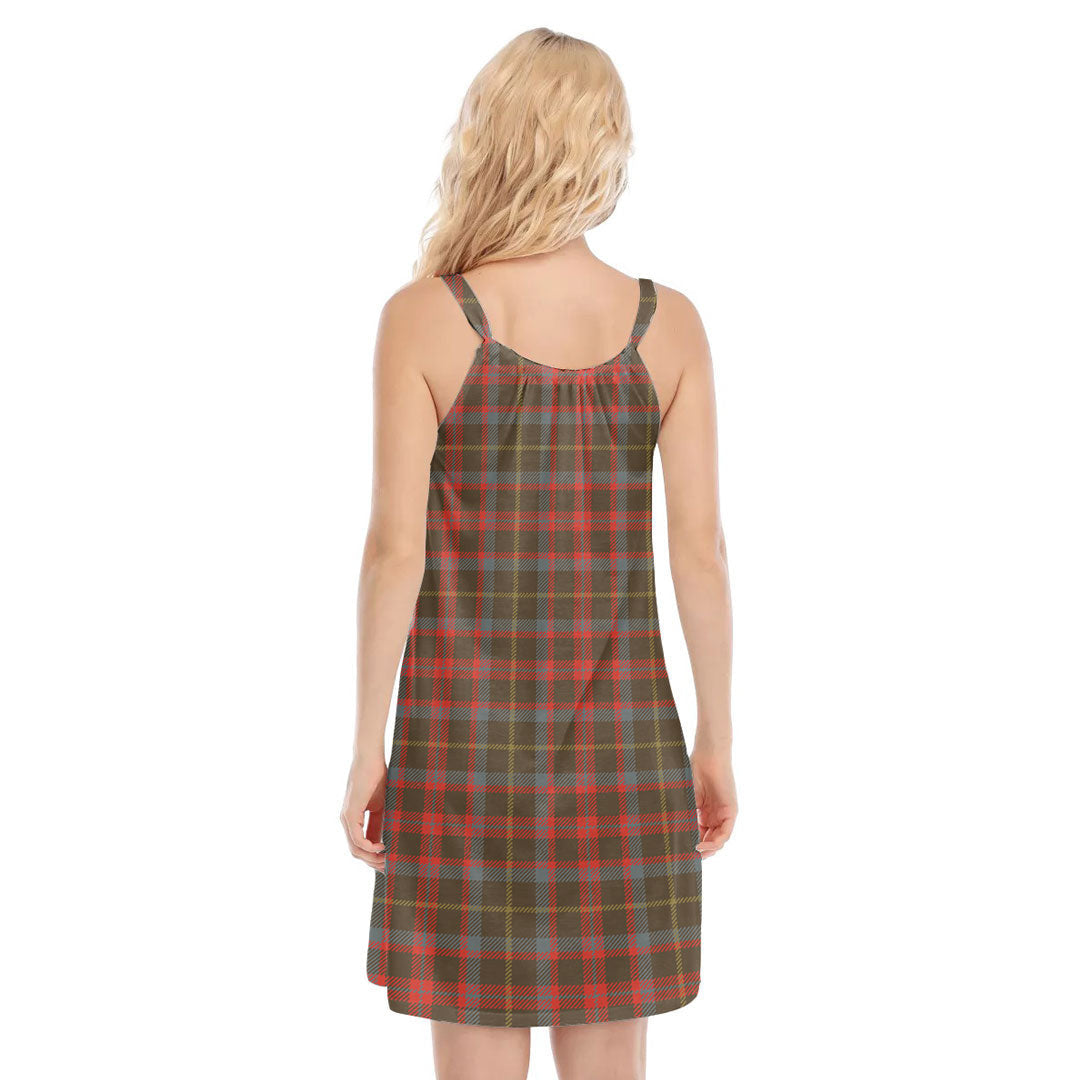 MacKintosh Hunting Weathered Tartan Plaid O-neck Cami Dress