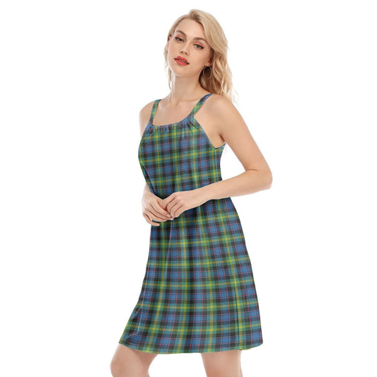 Watson Ancient Tartan Plaid O-neck Cami Dress