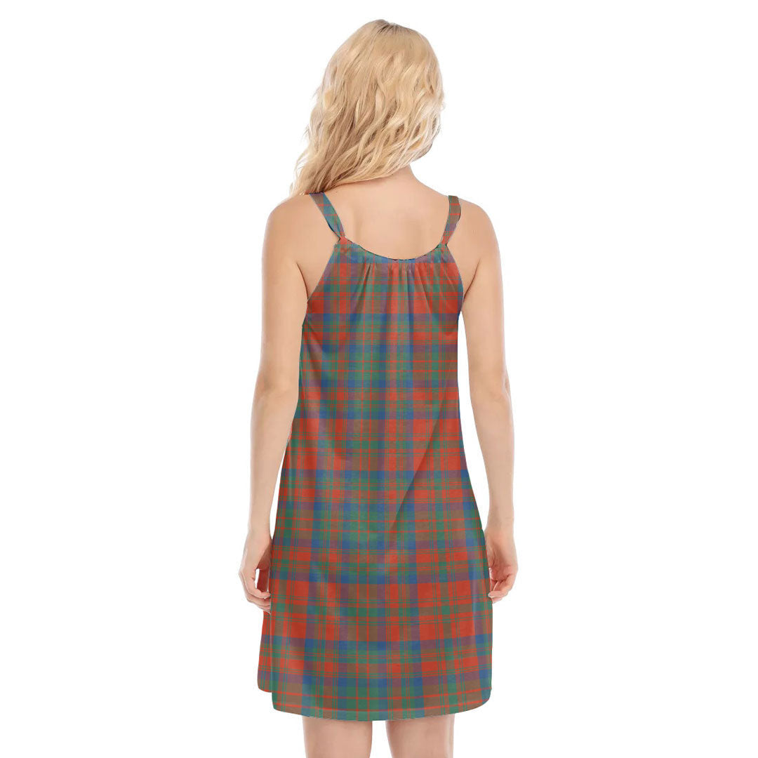 Matheson Ancient Tartan Plaid O-neck Cami Dress