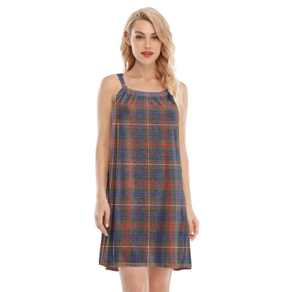 Fraser Hunting Modern Tartan Plaid O-neck Cami Dress