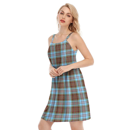 Anderson Ancient Tartan Plaid O-neck Cami Dress