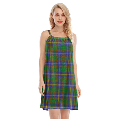 Strange of Balkaskie Tartan Plaid O-neck Cami Dress