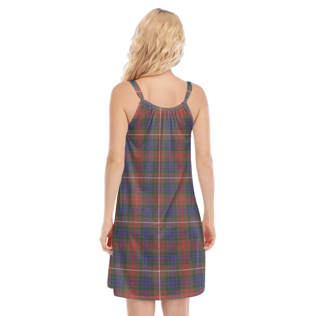 Fraser Hunting Modern Tartan Plaid O-neck Cami Dress